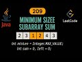 LeetCode 209: Minimum Size Subarray Sum | Java Solution | Sliding Window