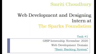 TSF || Task1 || Web Development || Basic Banking System