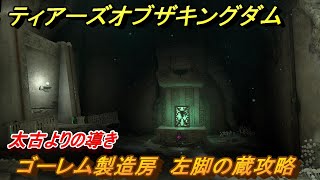 ゼルダの伝説ティアーズオブザキングダム　ゴーレム製造房　左脚の蔵攻略　太古よりの導き　メインチャレンジ攻略　＃２２２　【ティアキン】