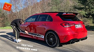 Install STICKERS AMG Mercedes Benz W177 Je Pose Un Autocollant Amg