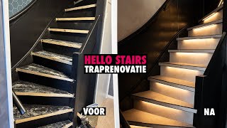 Trap bekleed met pvc in beton look style | Hello Stairs