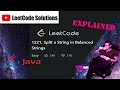 LeetCode 1221. Split a String in Balanced Strings Solution Explained - Java