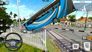 Train Wreck Alert! Epic Bus Crash in Bus Simulator Indonesia - Android gameplay