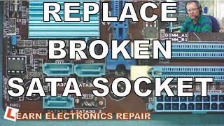 How To Replace A Broken SATA Socket Connector.  LER #074 Asus H61M-G