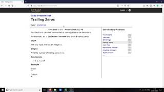 PYTHON Trailing Zeros Algorithm - CSES Introductory Problems #10