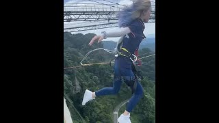 Bungee Jumping With Rope In Beautiful Place, :$ Asmr Bungee Jumping #shorts