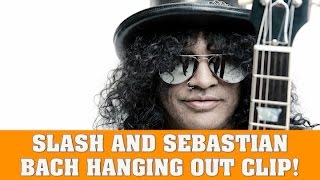 Guns N' Roses RARE Clip:  Slash and Sebastian Bach Hanging Out On Sunset Strip