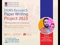 Secrets of an Effective Research Proposal - Bidyut Mondal - DURS Research Paper Writing Project