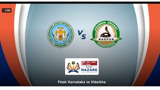 Karnataka vs Vidarbha, Final Match। Vijay Hazare Trophy Live Match .#vijayhazaretrophy