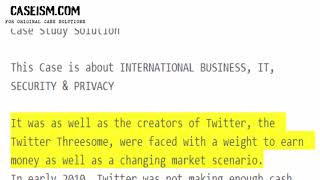 Privacy Issues and Monetizing Twitter Case Study Help - Caseism.com