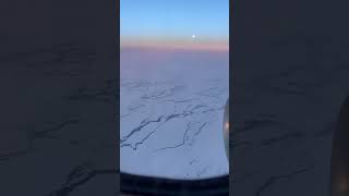 Frozen Hudson Bay viewed from airplane #shorts #airplane #hudson #canada #frozen