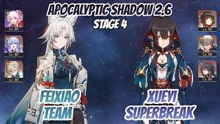 Feixiao Team & Xueyi x Lingsha Apocalyptic Shadow Stage 4 (3 Stars) | Honkai Star Rail