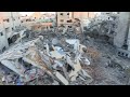 Destruction at the Al-Aqsa TV after overnight Israeli strikes