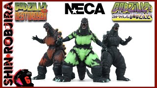 NECA: Godzilla 1994, Burning Godzilla, \u0026 Reactor Glow Godzilla | Triple Review