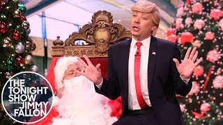 President Trump Visits Mall Santa to Make an Impeachment Wish
