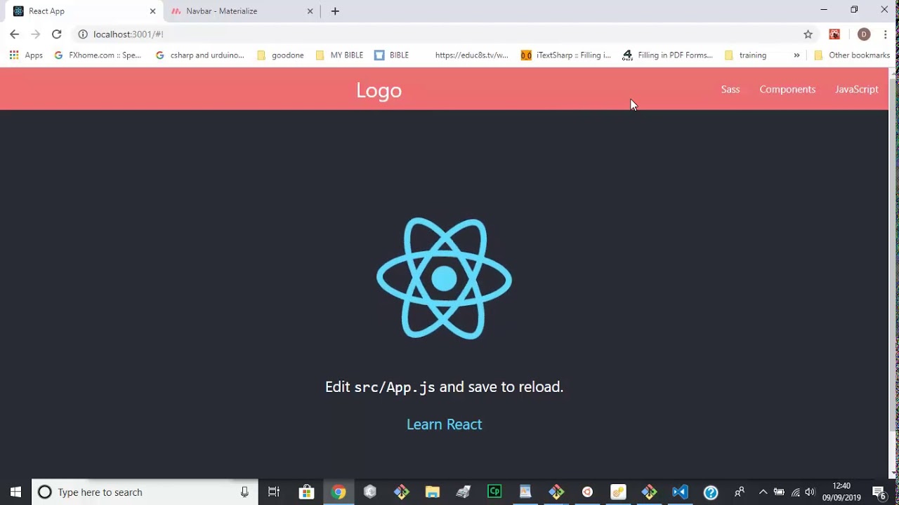 React css. Materialize CSS сетка. Prev React. React CSS logo with expanded menu.