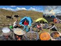 7 Days Survival Challenge Outdoor Camping in Lake Side Ep-2 Pork Curry Rice Cooking in Nepali Style