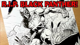Chadwick BosemanTribute Drawing! *R.I.P. Black Panther*