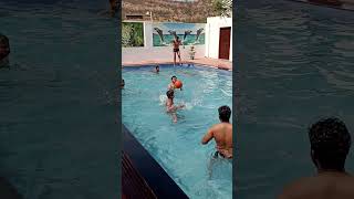 Swimming pool epic domino prank trick #tranding #whatsappstatus #poolparty #underwater #waterpark
