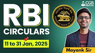 RBI Circulars 11 to 31 January 2025 | Major Highlights \u0026 Updates!