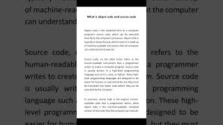 what is object code and source code.