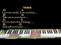 Love Me Tender - Piano Cover Lesson in G with Chords/Lyrics