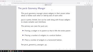 Tkinter Geometry Managers