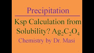 How to Calculate Ksp Silver Oxalate from Solubility?
