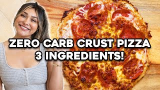15 Min Airfryer Zero Carb Crust Pizza Made with 3 Ingredients I What I Eat For Weight Loss