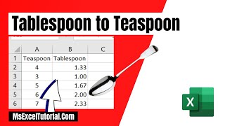 How to Convert Teaspoon to Tablespoon In Excel