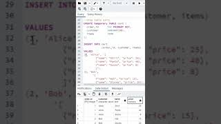 #16 JSON_ARRAY_ELEMENT. PostgreSQL function to expand JSON array to a set of JSON values. #shorts