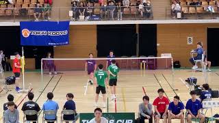 第74回全日本実業団バドミントン選手権大会仙台体育館(元気フィールド仙台)ダブルス2 JR北海道　　9加藤太基/8渡邉一輝vs日本製鉄瀬戸内 堤圭吾さん/常陰愁平さん