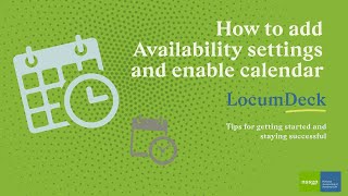Add availability settings on LocumDeck