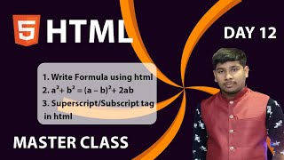 How to write Formula using html | Superscript/Subscript tag in html #html #programming