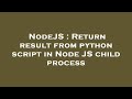 NodeJS : Return result from python script in Node JS child process