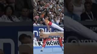 Xiao Qin  on Pommel Horse at World Championships in 2007 in Stuttgart . score: 6.6+9.700-16.300