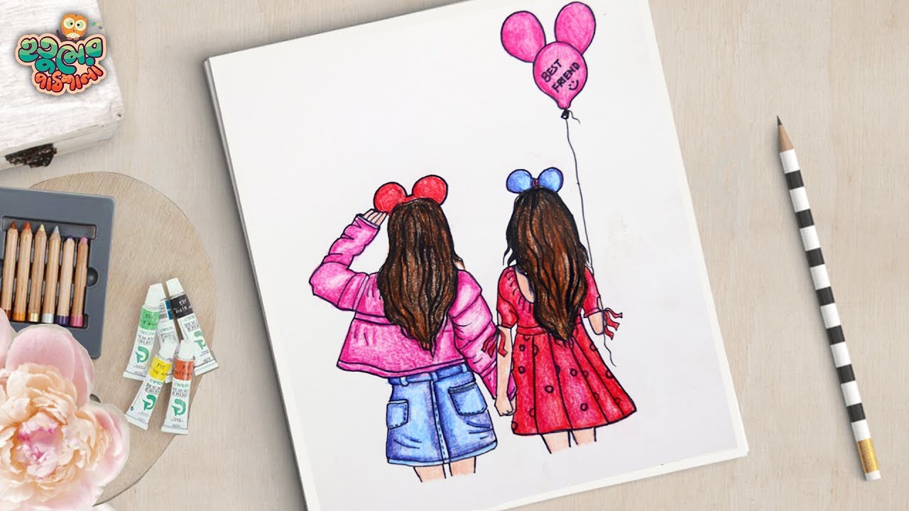 Friendship Day Drawing | How To Draw Best Friend - YouTube