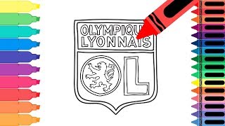 How to Draw Olympique Lyonnais Badge - Drawing the Lyon Logo - Coloring Pages for Kids