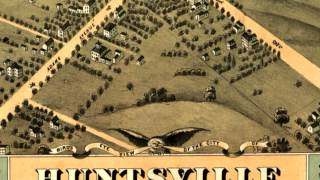 Huntsville Alabama 1871 Panoramic Bird's Eye View Map 6615