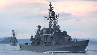 [4K]海上自衛隊練習艦はたかぜ・護衛艦いなづま 外洋練習航海へ関門西航 / JS HATAKAZE, JS INAZUMA - JMSDF Training Fleet - 2022