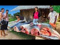 Wow ! Unique Village Attractive Fishmarket in Amazing Sri Lanka Super Fish Cutting Skills