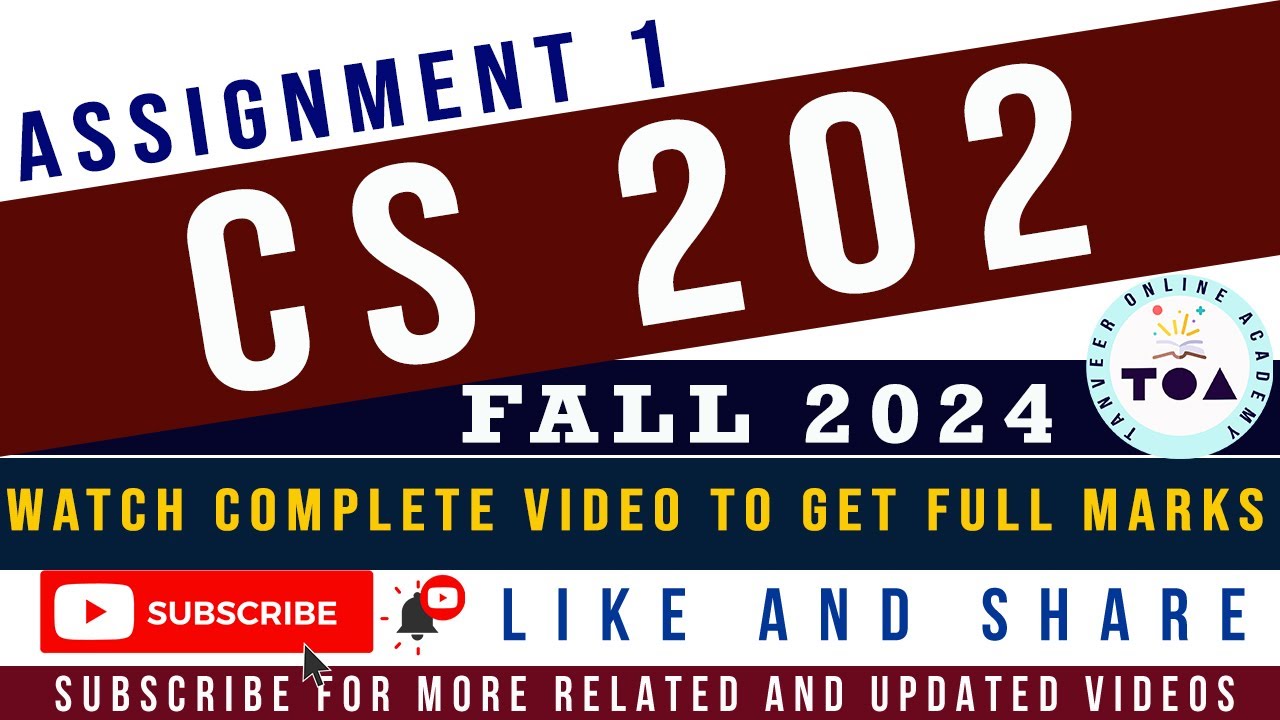 Cs202 Assignment 1 2024 Cs202 Assignment 1 Solution Cs202 Youtube
