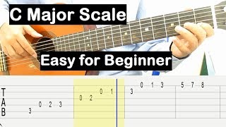 C Major Scale Guitar Lesson C Major Scale Tab Tutorial for Beginner Guitar Lessons for Beginners
