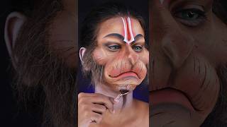 jai Hanuman dada makeup🤩😱🚩 #bajrangbali #makeuptutorial #creativemakeup #hanuman #sfx #ram