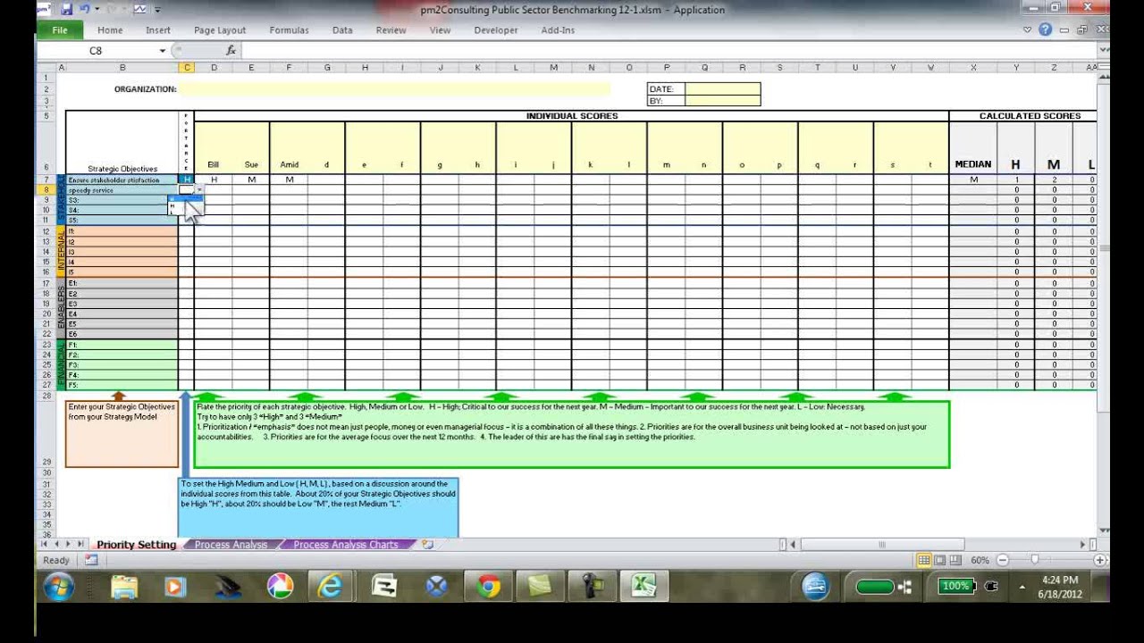 Benchmarking Template Excel