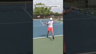 Always impressive to watch Teodor Davidov, a 12-year-old ambidextrous tennis player, training !