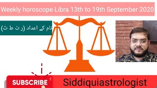 Weekly horoscope Libra 13th to 19th September 2020-Yeh hafta kaisa raha ga-Siddiqui Astrologist