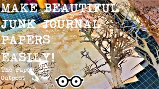 EASY TIPS to Create Beautiful JUNK JOURNAL PAPERS Using Stencils! Quick & Fun! The Paper Outpost! :)