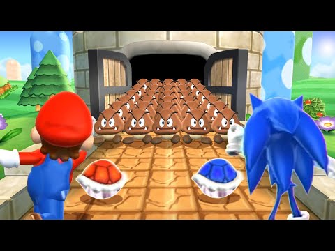 Minijuegos de Mario Party 9: Mario Vs Sonic Vs Mickey Mouse Vs Bowser (dificultad maestra)