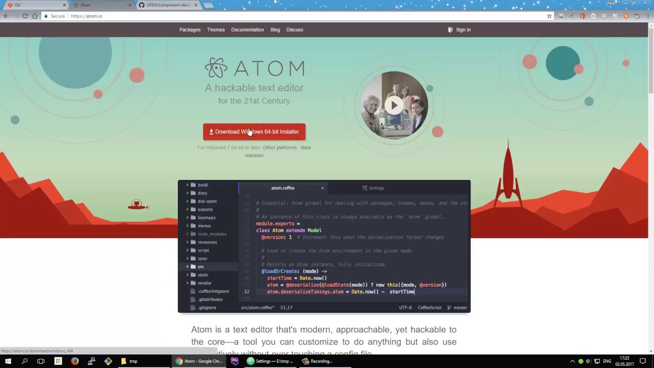Atom Editor With Sass Git Github Live Preview Support Youtube